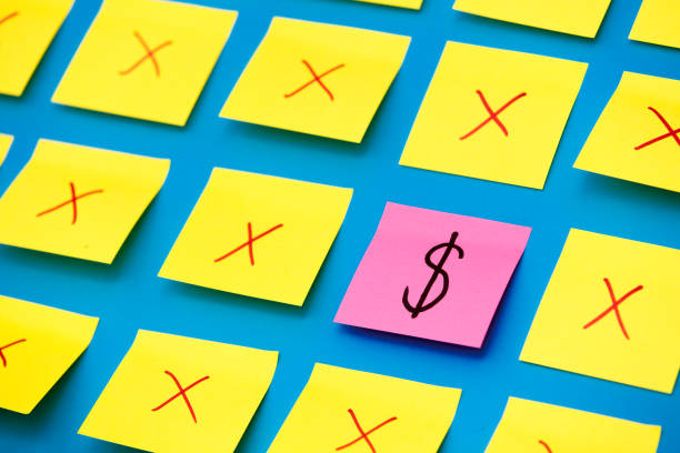 istock Color stickers and one selected with dollar sign 892663408