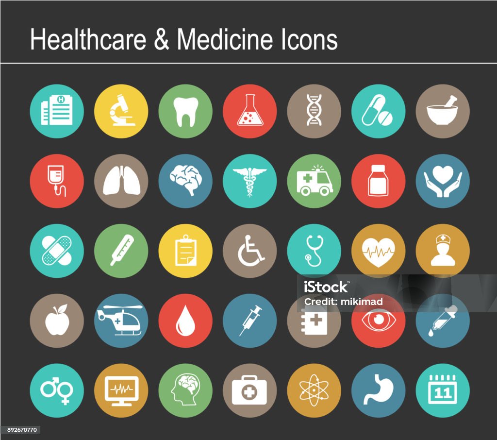 Healthcare and Medicine Icon Set Vector healthcare and medicine icon set Icon Symbol stock vector