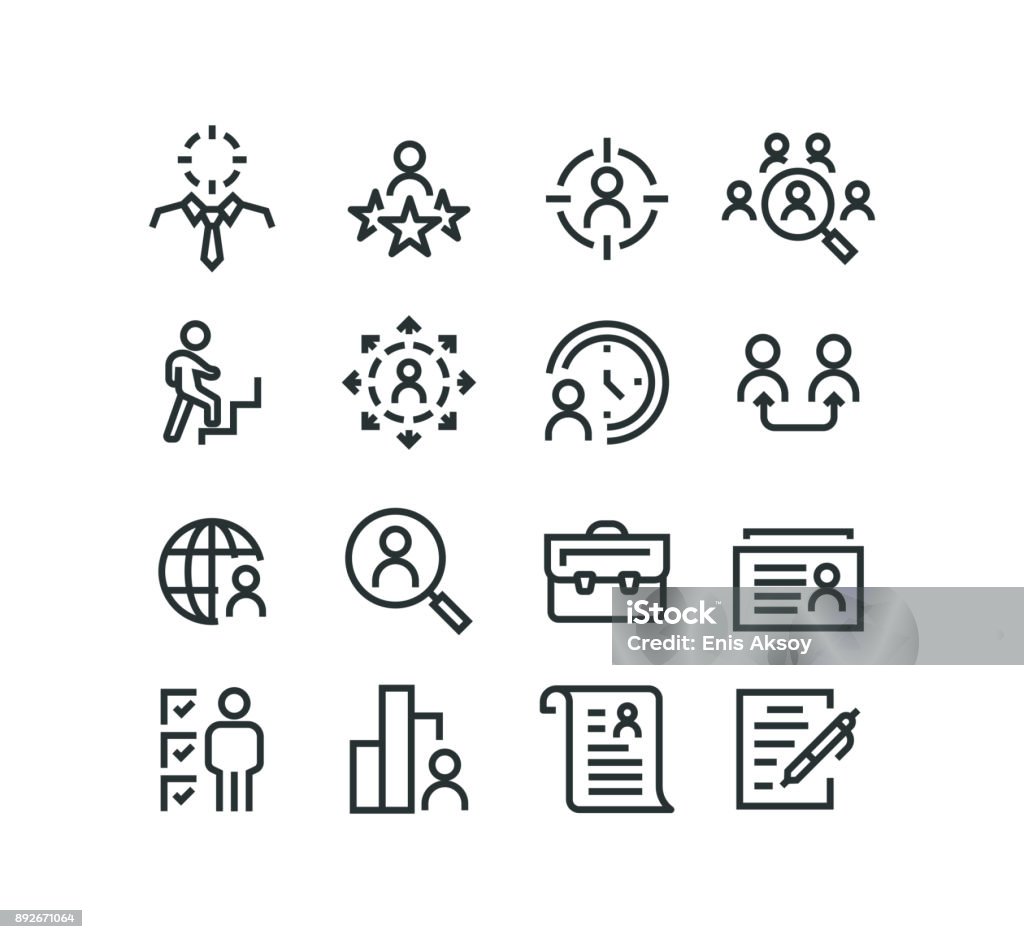 Head Hunting Icons Time stock vector
