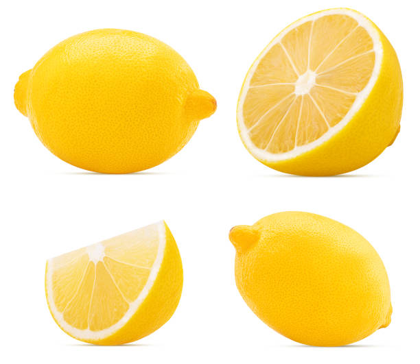 istock Collection fresh lemon, whole, slice, cut in half 892679684