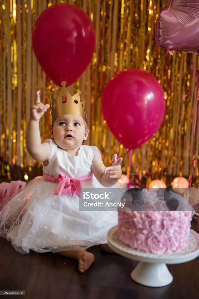 Baby first birthday Cake Stock Photo
