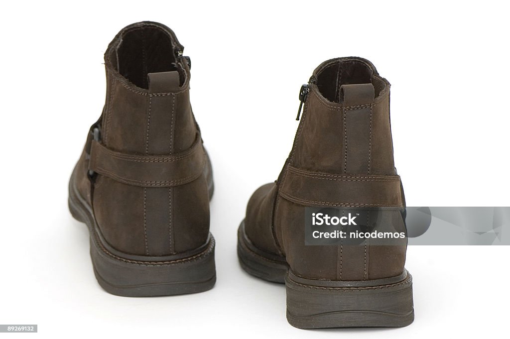 Botas de cuero marrón - Foto de stock de Aislado libre de derechos