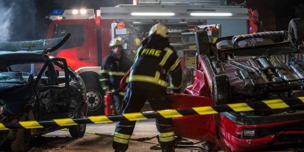 istock Firefighters At A Car Accident Scene 892694404