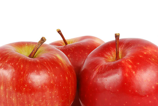 Red apples close up stock photo