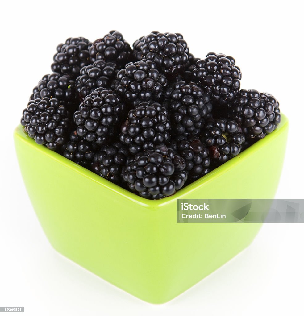 Blackberries in green bowl/cup  Antioxidant Stock Photo