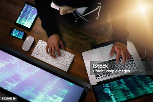 He Knows How To Exploit Weaknesses In Every Cyber System Stock Photo - Download Image Now