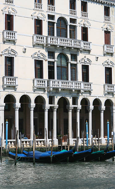 istock Gondolas parked outside a palace in Venice 89270619