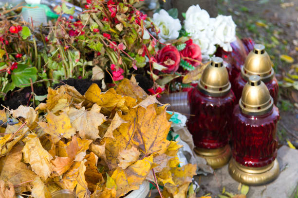 istock Garbage after cleaning graves before All the saints day 892712316