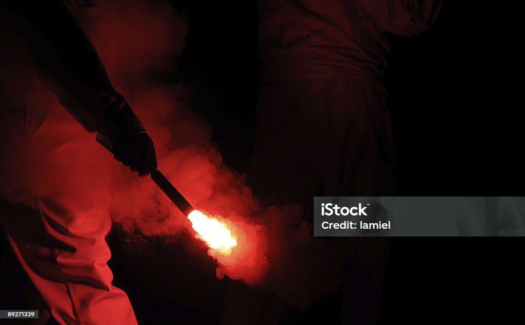 Flare in the night  Distress Flare Stock Photo