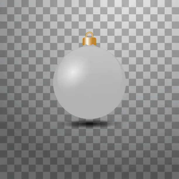 Vector illustration of Christmas ball  toys on transparent Vector.