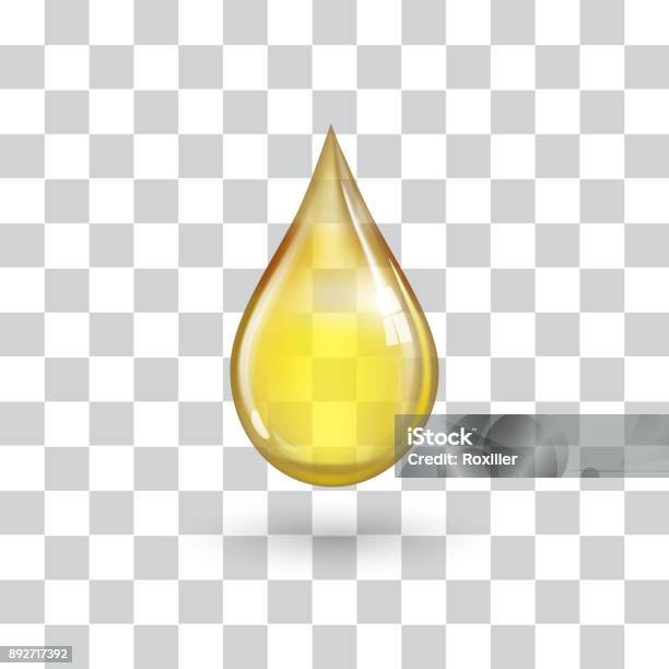 One Big Yellow Drop Stock Illustration - Download Image Now - Drop, Cooking Oil, Motor Oil