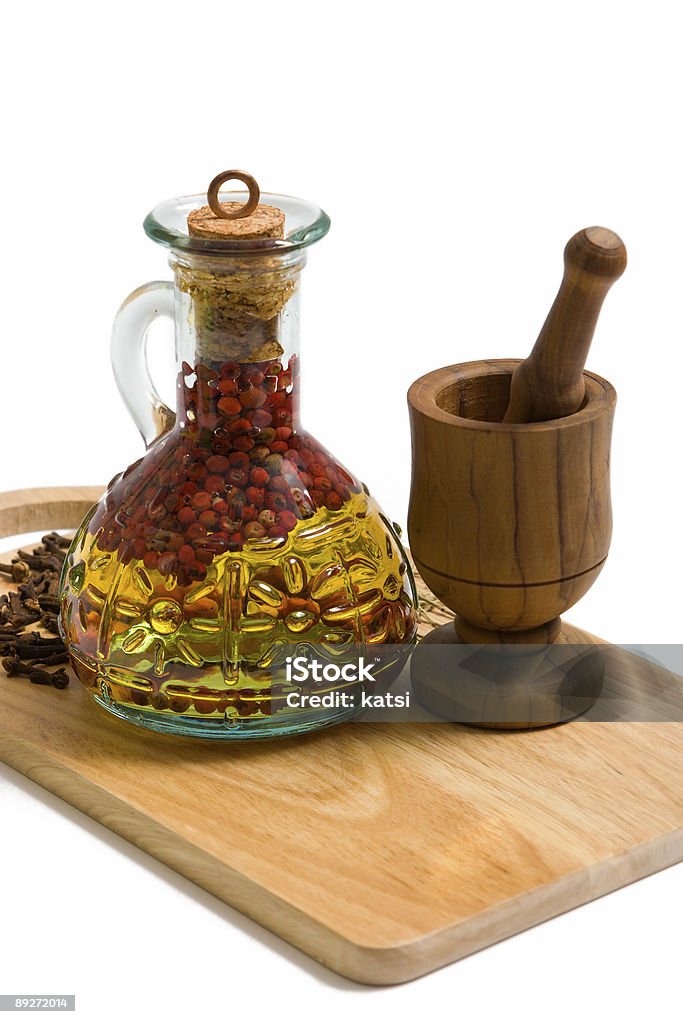 Olivenöl mit spicery - Lizenzfrei Antioxidationsmittel Stock-Foto