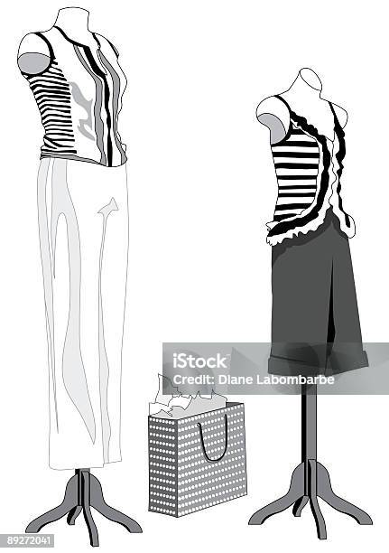 Vestuário Mannequins - Arte vetorial de stock e mais imagens de Adereço - Adereço, Armazém Comercial, Balcão de Cozinha