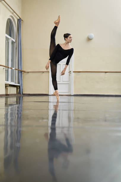 istock Ballerina posing in dance hall 892722722