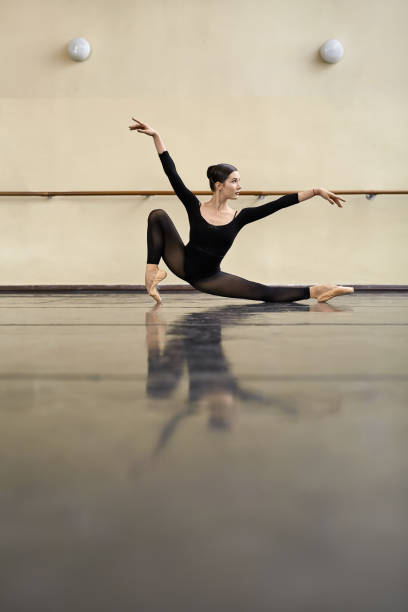 istock Ballerina posing in dance hall 892725354