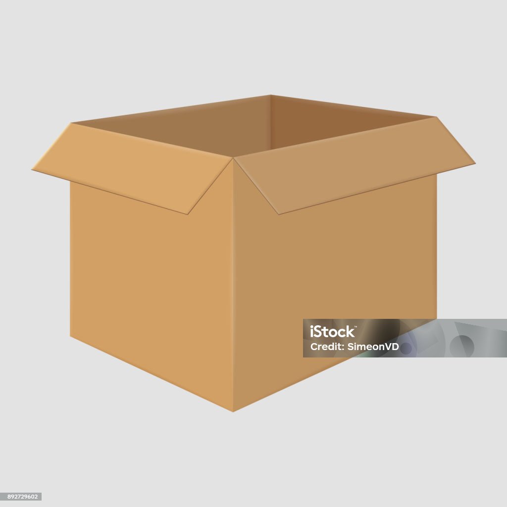 Box Design Side View Cardboard Open Box Side View Package Design Stock Illustration ...