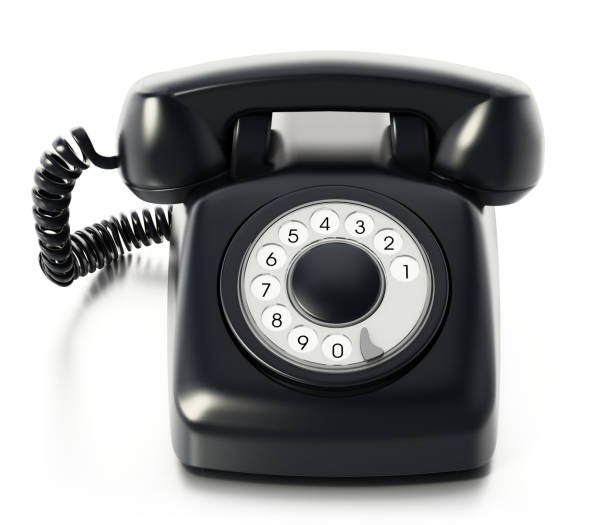 istock Vintage black phone isolated on white 892732434