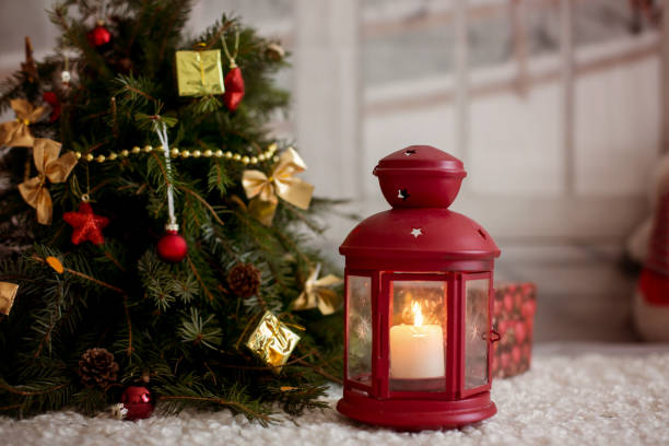 istock Christmas decoration, lantern, candles, christmas tree, presents 892736258