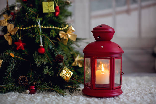 istock Christmas decoration, lantern, candles, christmas tree, presents 892736284