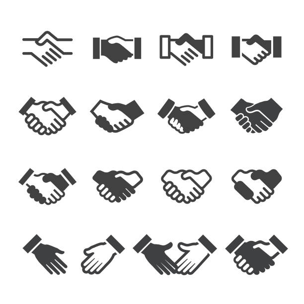 Handshake Icons - Acme Series Handshake, Business, Agreement, Friendship, Teamwork, Partnership shareholders meeting stock illustrations