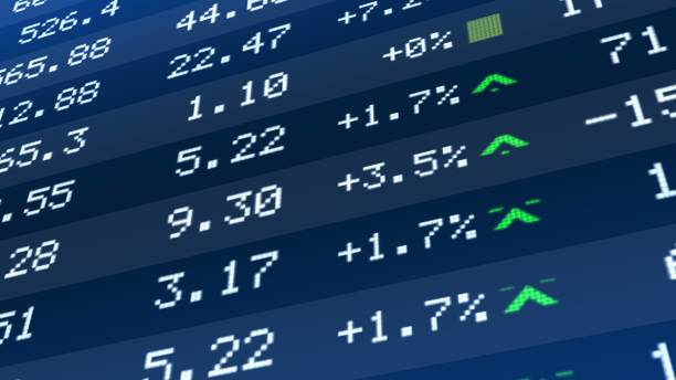 istock Stock market crash, figures dropping on ticker display, global economic crisis 892743962
