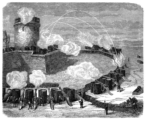 16 세기에는 요새에 공격 - military fort stock illustrations