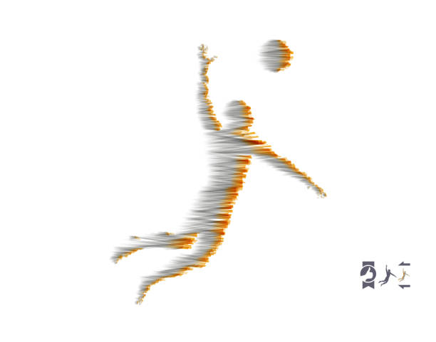 istock Volleyball athlete in action. Sport symbol. Vector illustration. 892776122