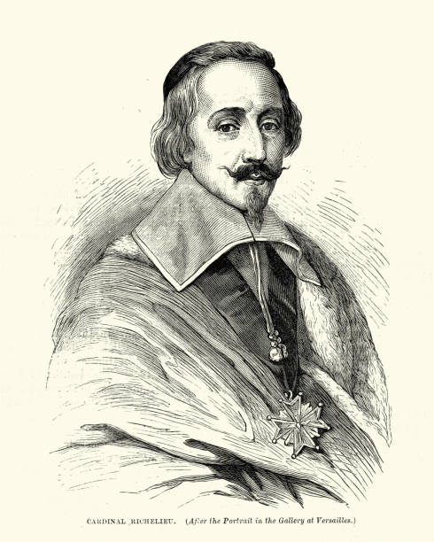 Cardinal Richelieu Vintage engraving of Cardinal Armand Jean du Plessis, Duke of Richelieu and Fronsac, commonly referred to as Cardinal Richelieu (French: Cardinal de Richelieu), was a French clergyman, nobleman, and statesman. cardinal clergy stock illustrations
