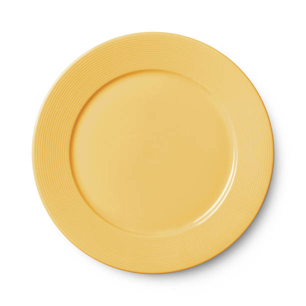 istock Simple circular porcelain plate isolated on whit 892777128
