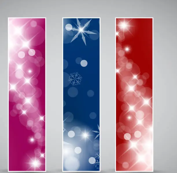 Vector illustration of Set of vector christmas / New Year banners