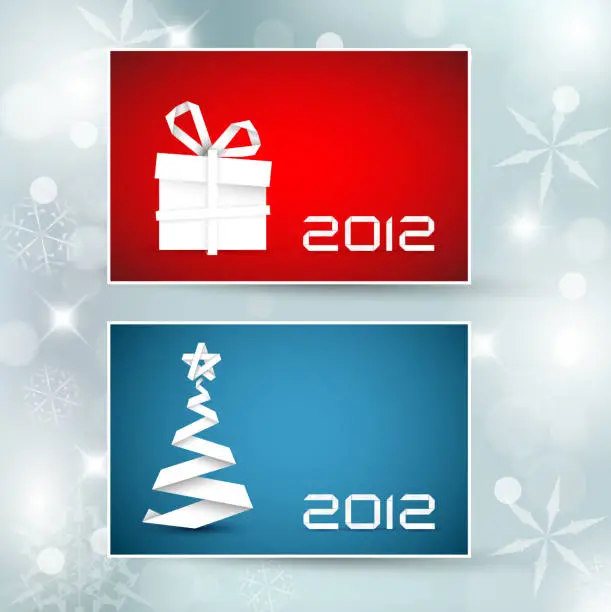 Vector illustration of Set of vector christmas / New Year banners (cards)