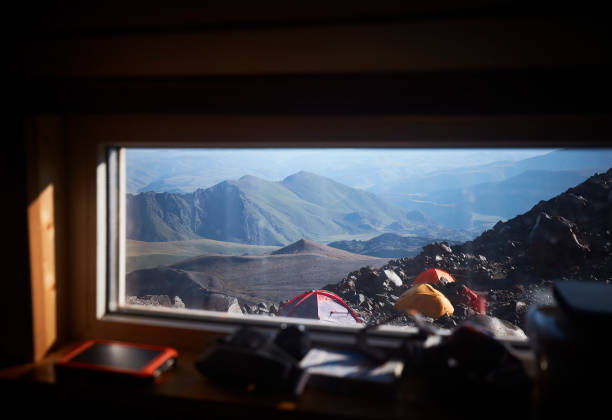 istock View from one of the cabins in camp 1 on Mt Elbrus 892787924