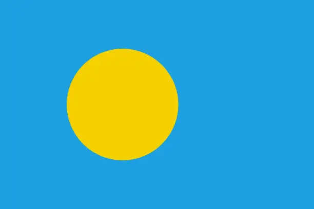 Vector illustration of Flag republic Palau flat style