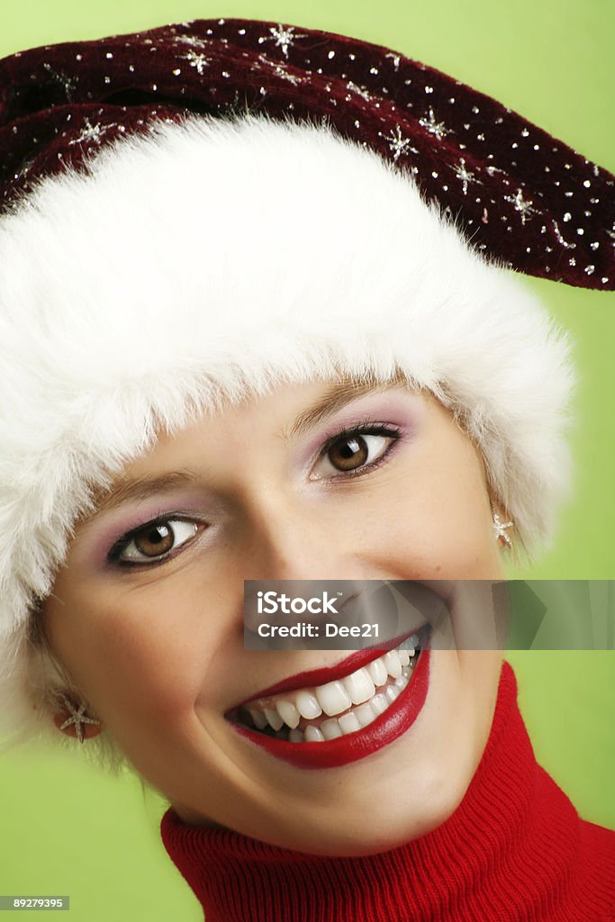 Красивая женщина Рождество - Стоковые фото Белый роялти-фри