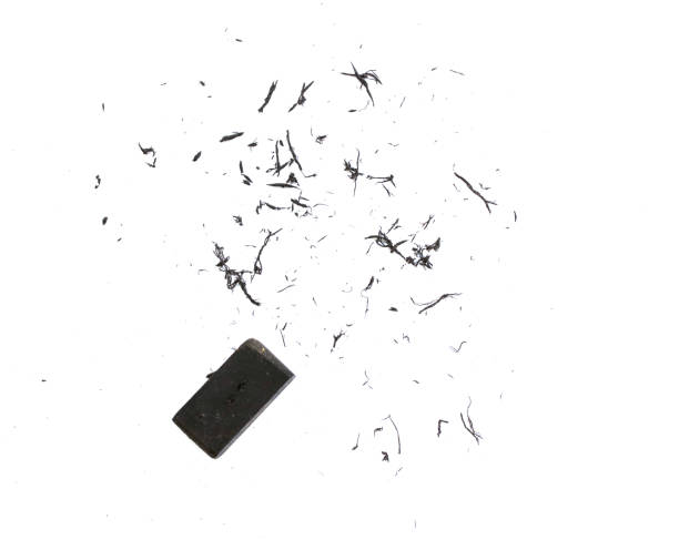 eraser scrap and eraser on white background. stock photo