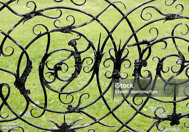 Witch And Witchcraft Symbols On A Wrought Iron Gate Stock Photo - Download Image Now