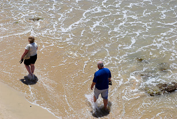 Two People at the Beach stock photo