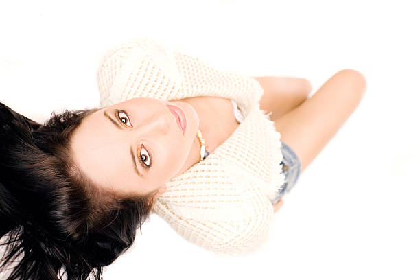 Attractive hispanic brunette fashion woman