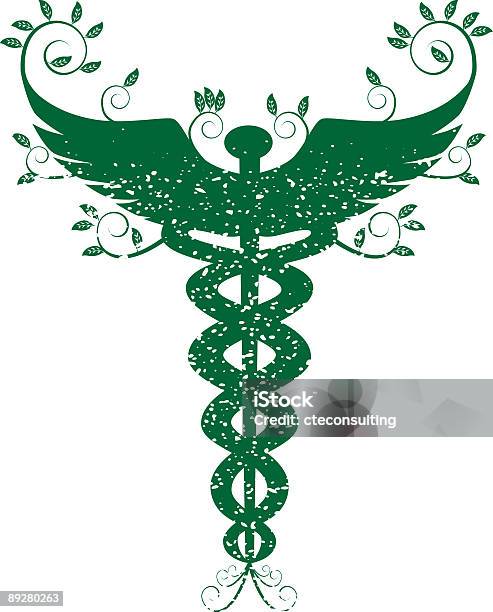 Ilustración de Caduceo Curado Natural y más Vectores Libres de Derechos de Acurrucado - Acurrucado, Arte, Asistencia sanitaria y medicina