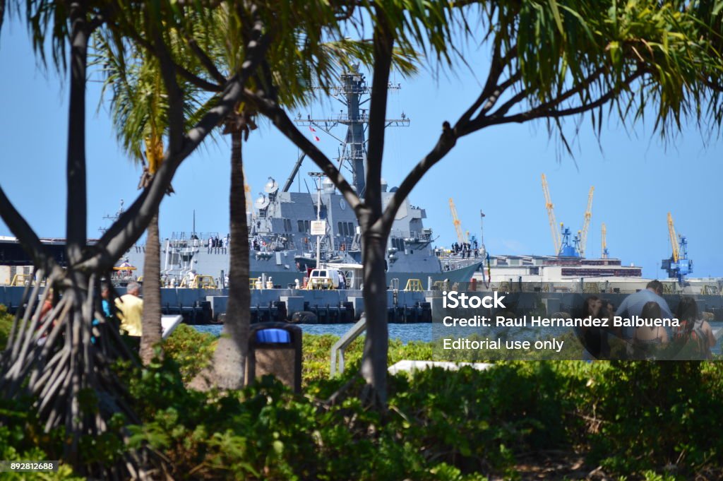 Museum Ship USS Missouri. Pearl Harbon. Museum Ship USS Missouri. Pearl Harbon.  July 2017, 10. Oahu, Hawaii, USA, EEUU.. Hawaii Islands Stock Photo