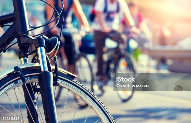 Cyclists In The City Stock Photo - Download Image Now - Cycling, City, Bicycle