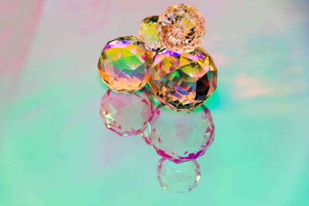 Crystal balls on top of each other as an abstraction