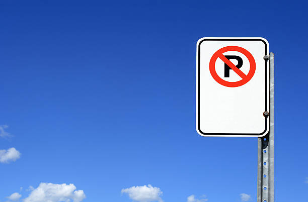 No parking sign with copy space No parking sign with copy space against the blue sky. no parking sign photos stock pictures, royalty-free photos & images