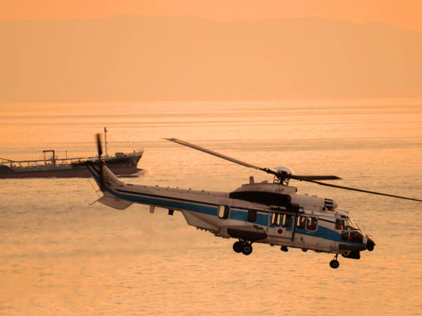 istock Rescue Helicopter and Sunset 892821580