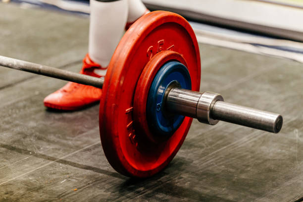istock barbell for deadlift athlete powerlifter preparing for attempt 892826288