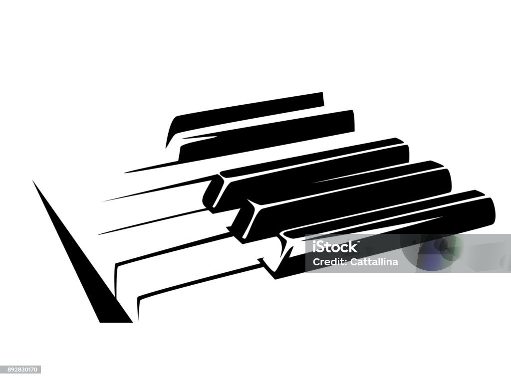 conception de vector noir piano clavier - clipart vectoriel de Piano libre de droits