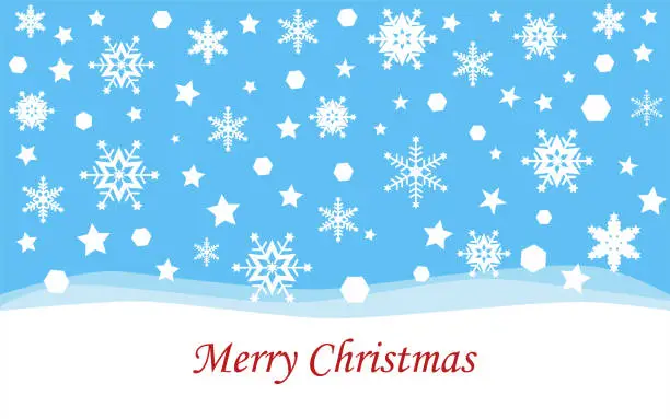 Vector illustration of Merry Christmas. Christmas Greeting Card with snowflake.