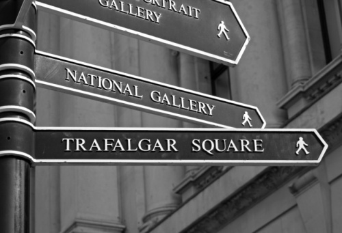 LONDON - MAY 07, 2017: The National Gallery and Trafalgar Square, London, UK