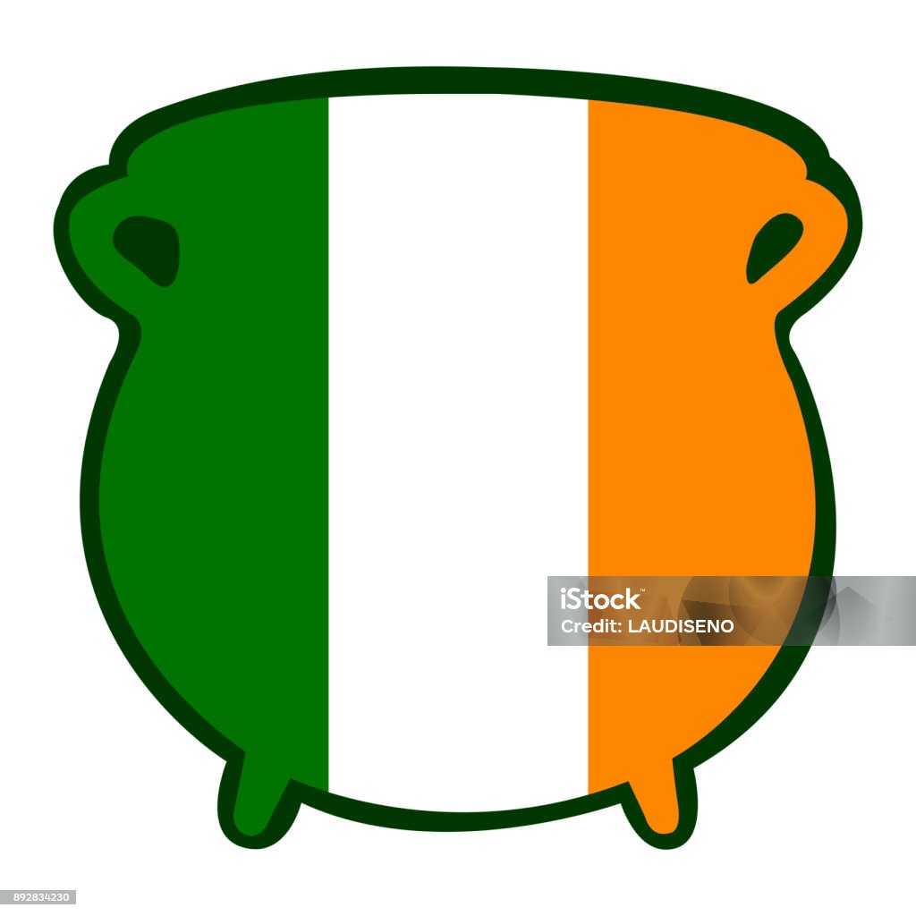 Saint patrick's day Isolated traditional money pot with the irish flag, Patrick's day vector illustration Celebration stock vector