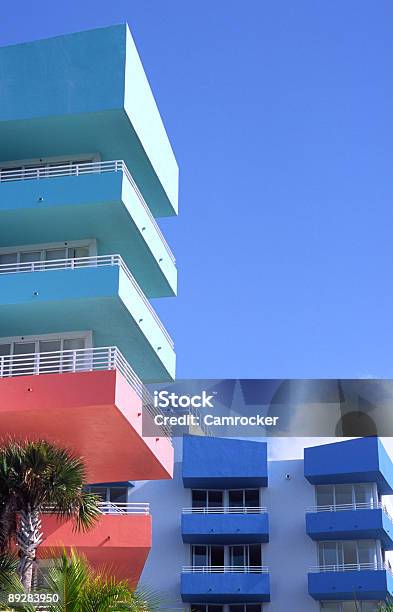 South Beach Condos Stock Photo - Download Image Now - Miami, Art Deco, Pink Color